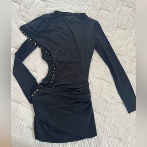 Black Long Sleeve Mini Dress